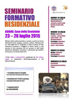 Seminario residenziale di formazione Seminario residenziale di formazione